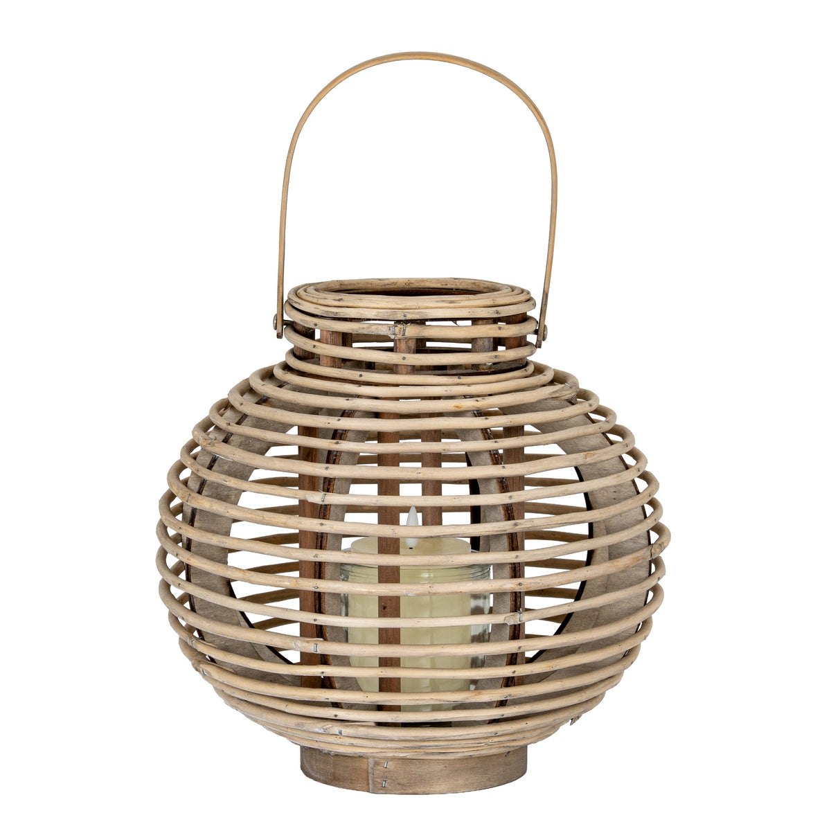Large Round Willow Lantern With Glass Holder by Hill Interiors - image 2