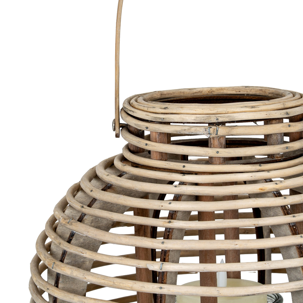 Large Round Willow Lantern With Glass Holder by Hill Interiors - image 4