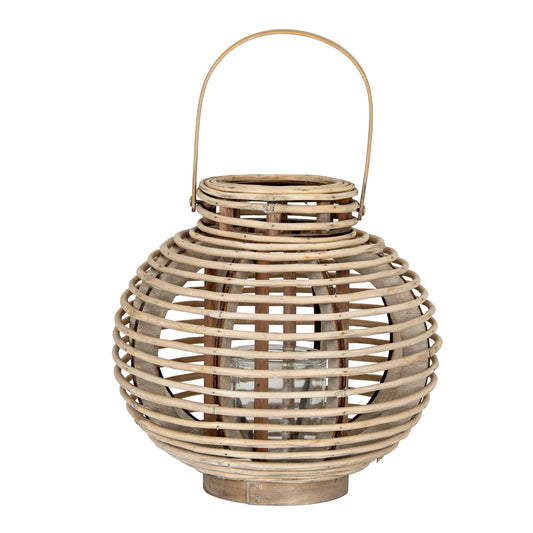 Large Round Willow Lantern With Glass Holder by Hill Interiors