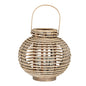 Large Round Willow Lantern With Glass Holder by Hill Interiors