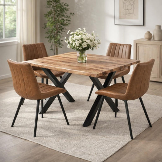 Malmo Tan Swivel Dining Chair by Hill Interiors