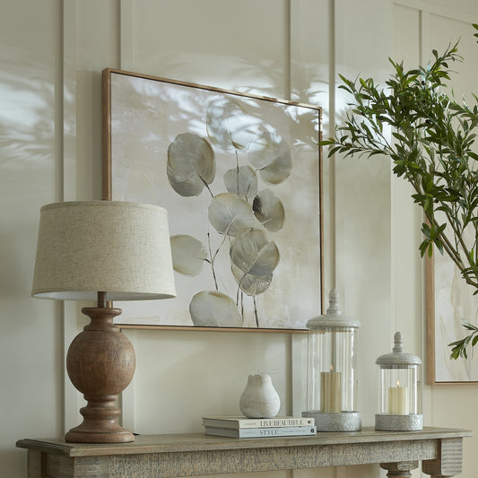 Clarion Table Lamp With Edged Linen Shade by Hill Interiors