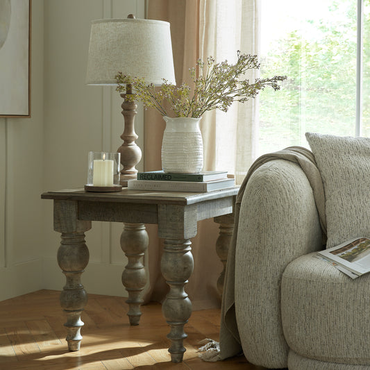 Seraphia Table Lamp With Edged Linen Shade by Hill Interiors