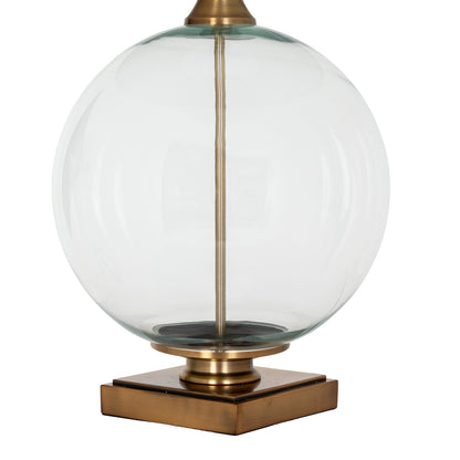 Lunel Glass Orb Table Lamp With Edged Linen Shade by Hill Interiors - image 4
