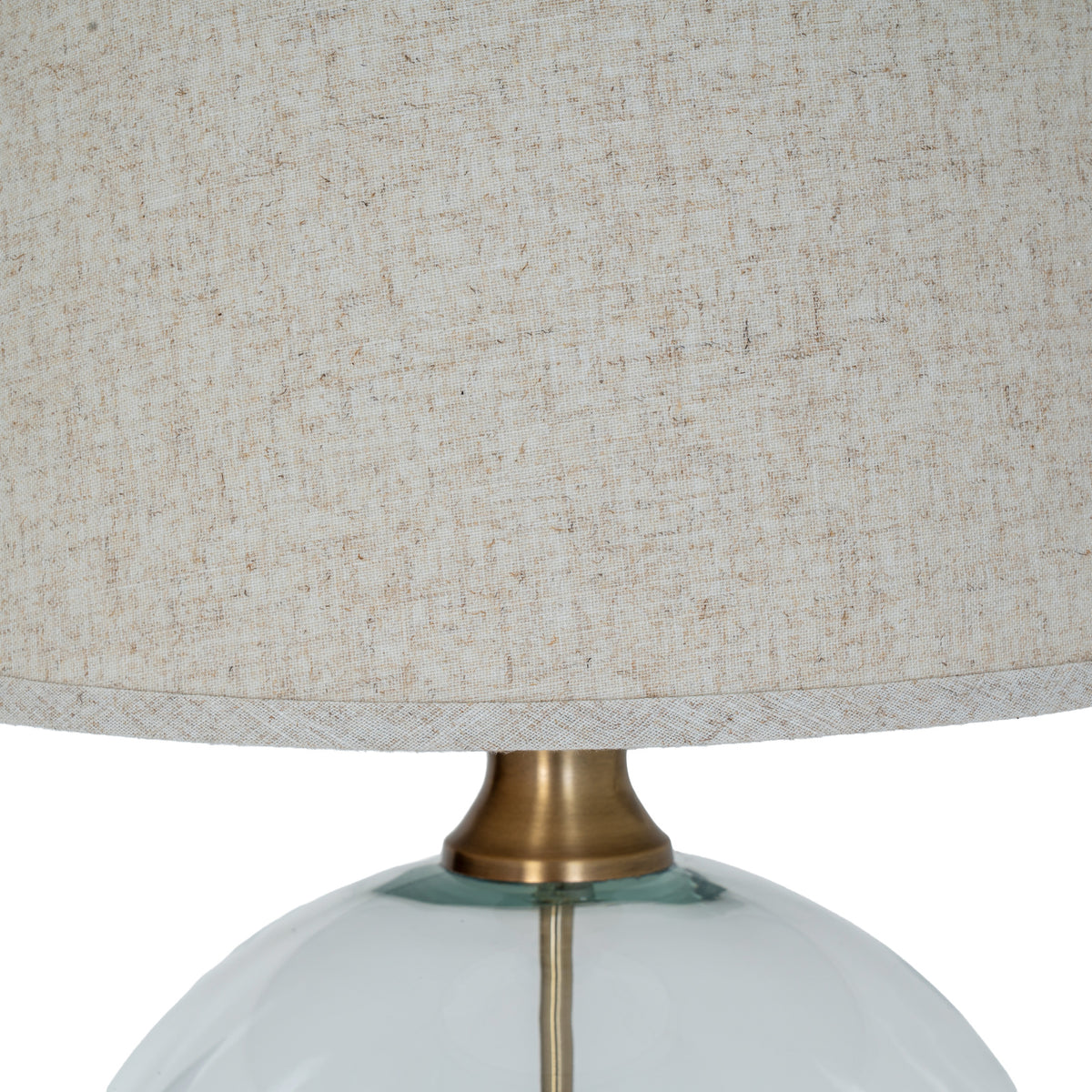 Lunel Glass Orb Table Lamp With Edged Linen Shade by Hill Interiors - image 5