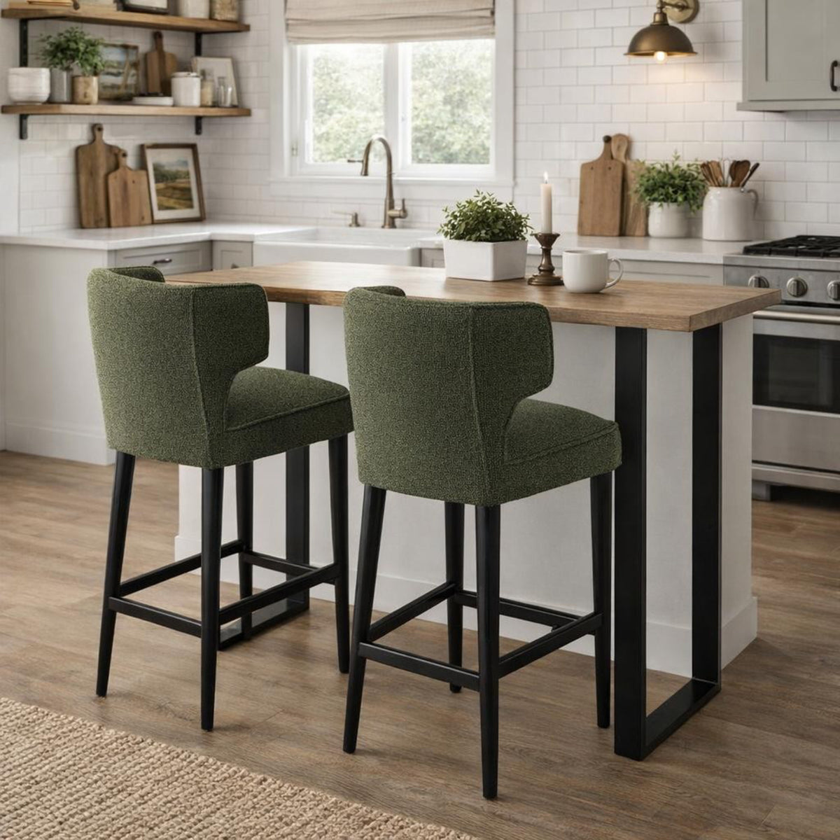 Avia Moss Barstool by Hill Interiors