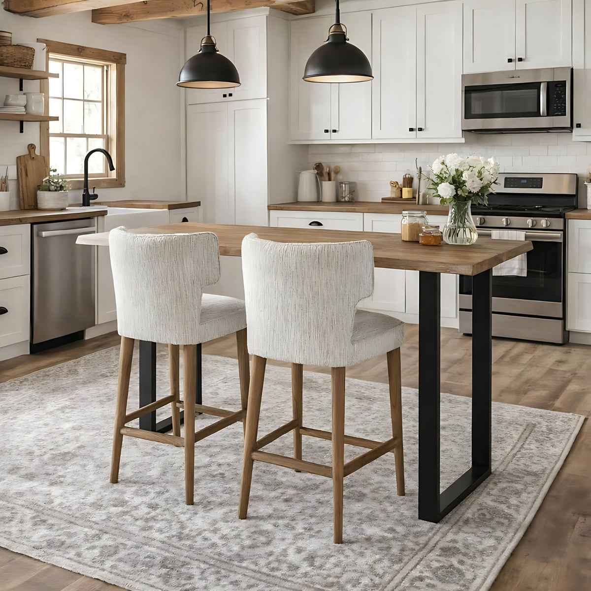 Avia Mist Barstool by Hill Interiors