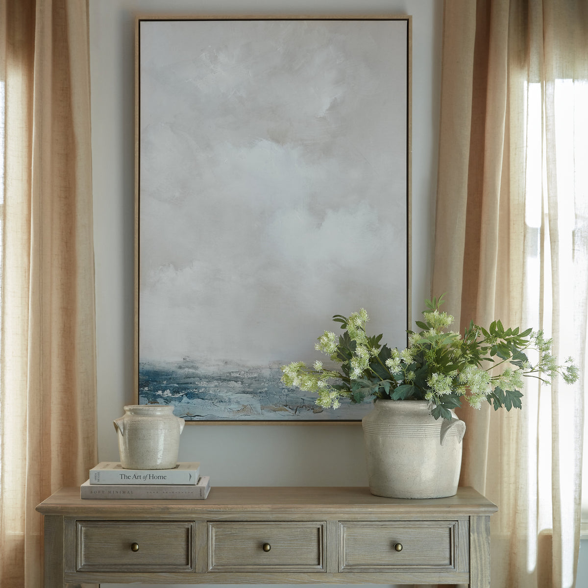 Stratos Hand Painted Canvas In Frame by Hill Interiors