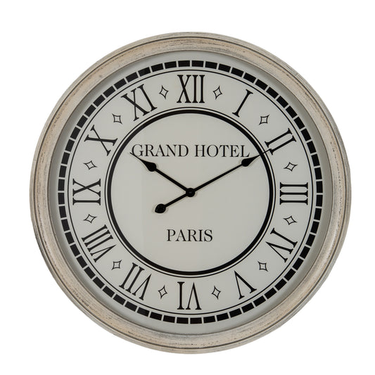 Hotel Paris Large Grey Clock With Glass by Hill Interiors