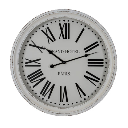 Hotel Paris White Clock With Glass by Hill Interiors