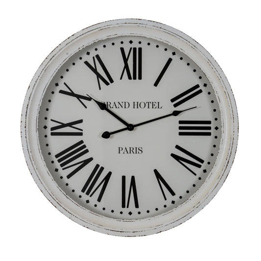Hotel Paris White Clock With Glass by Hill Interiors