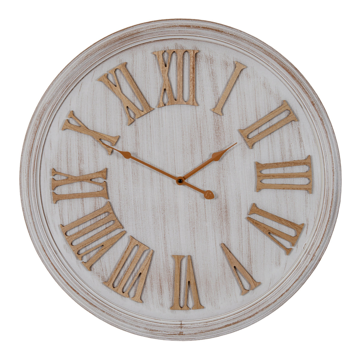 White Wash Clock With Wooden Numerals by Hill Interiors - image 2