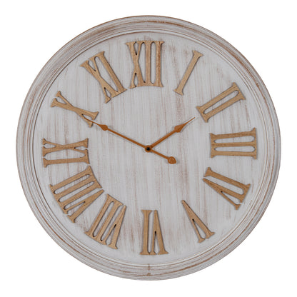 White Wash Clock With Wooden Numerals by Hill Interiors - image 2