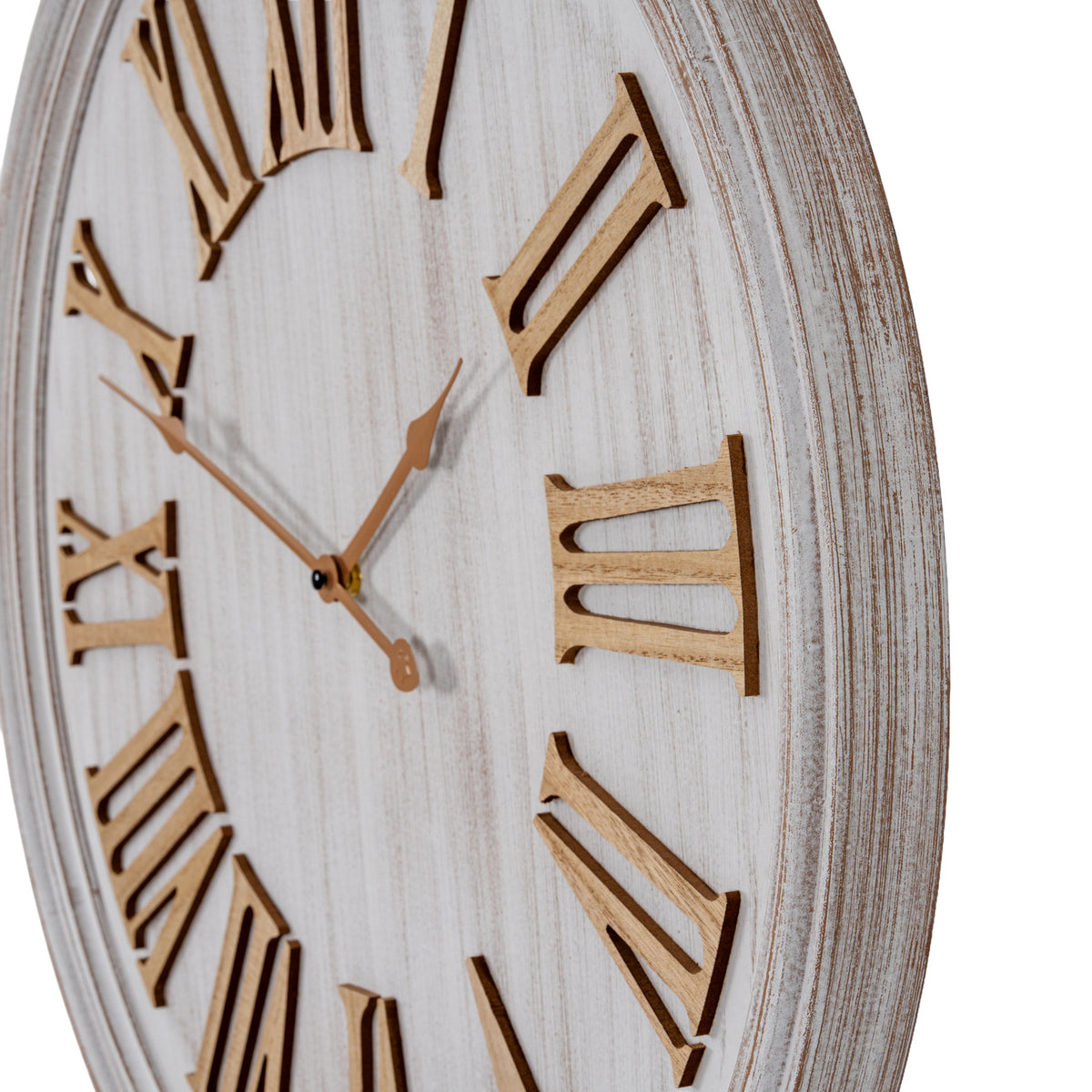 White Wash Clock With Wooden Numerals by Hill Interiors - image 3