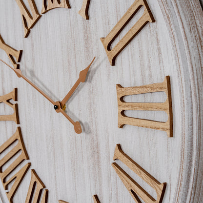 White Wash Clock With Wooden Numerals by Hill Interiors - image 4