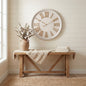 White Wash Clock With Wooden Numerals by Hill Interiors