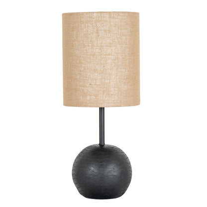 Black Cannon Table Lamp With Hessian Shade by SEDERVA - image 2