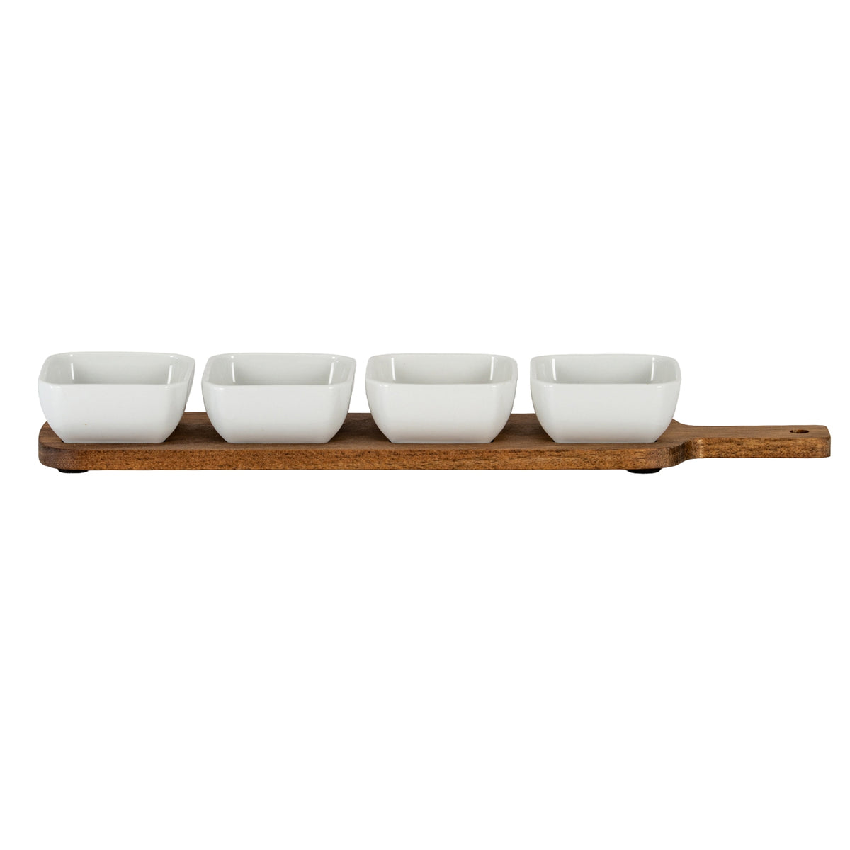 Acacia Serving Board including Four Ceramic Serving Bowls by Hill Interiors - image 2