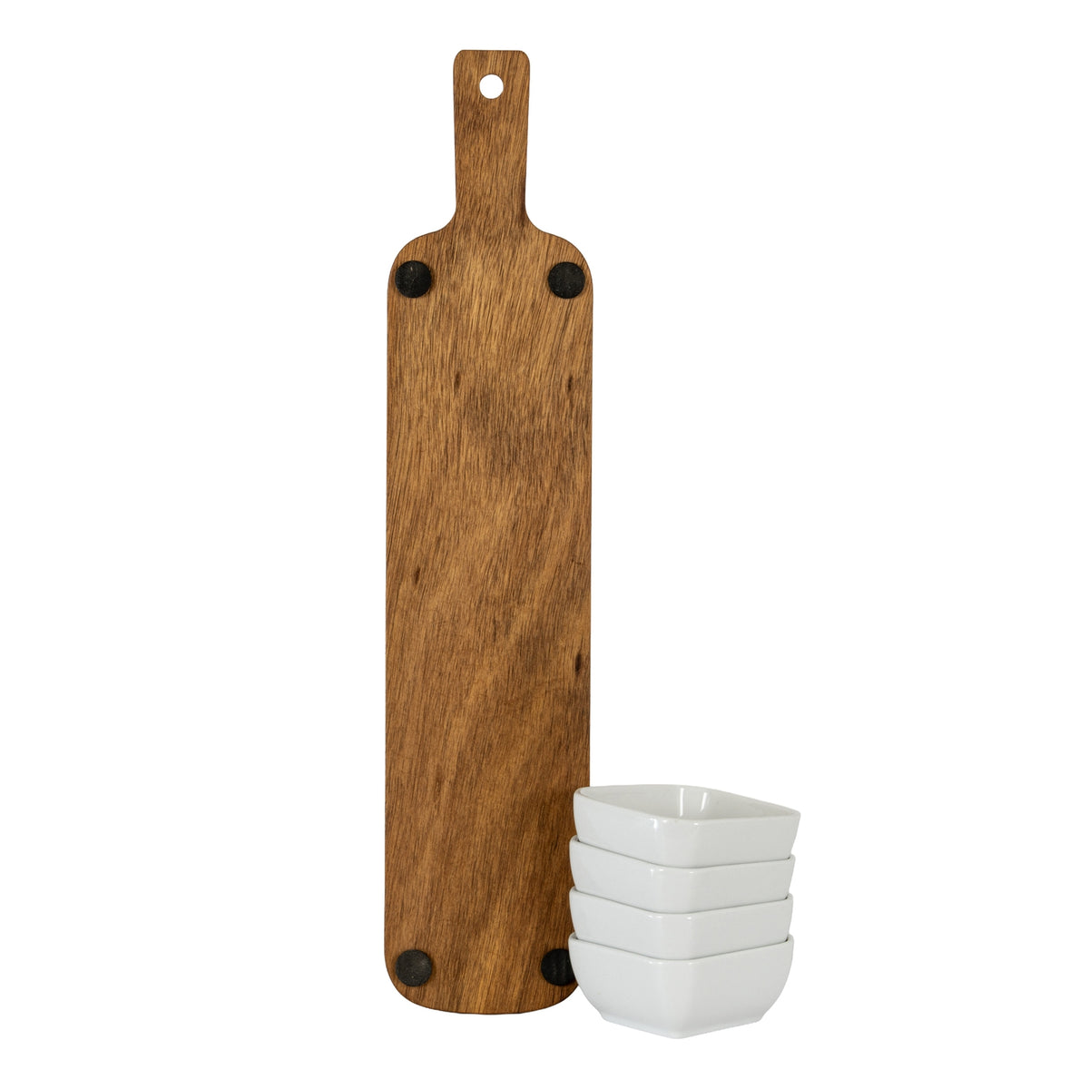 Acacia Serving Board including Four Ceramic Serving Bowls by Hill Interiors - image 5