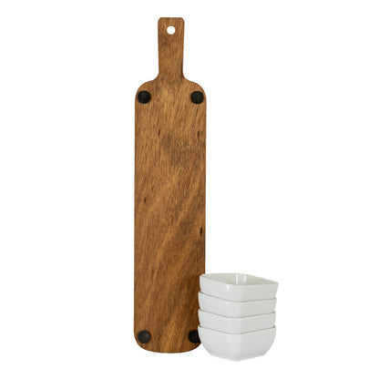 Acacia Serving Board including Four Ceramic Serving Bowls by Hill Interiors - image 5