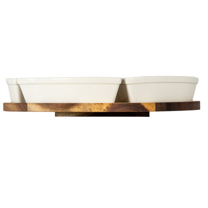 Acacia Lazy Susan including Ceramic Serving Bowls by SEDERVA - image 3