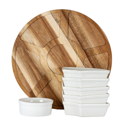 Acacia Lazy Susan including Ceramic Serving Bowls by SEDERVA - image 5