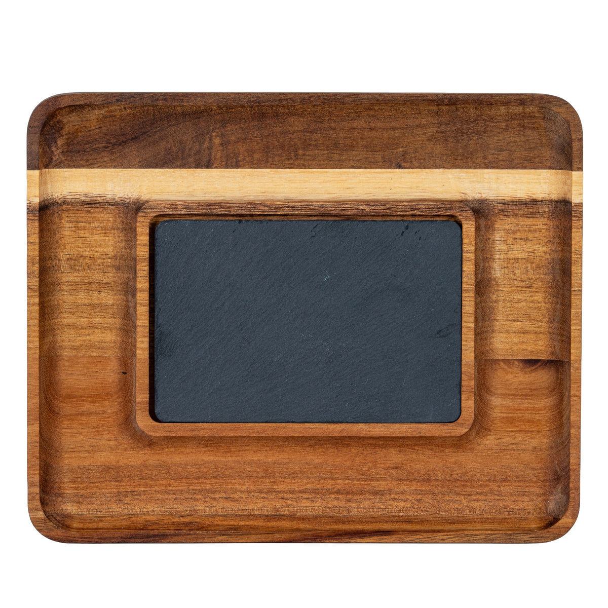 Acacia Serving Tray with Slate by Hill Interiors
