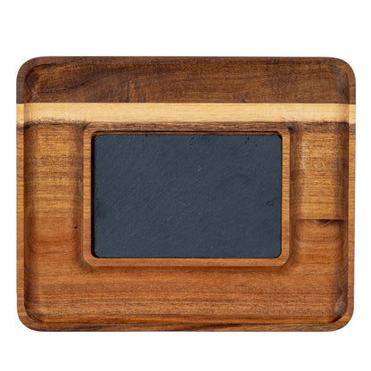 Acacia Serving Tray with Slate by Hill Interiors