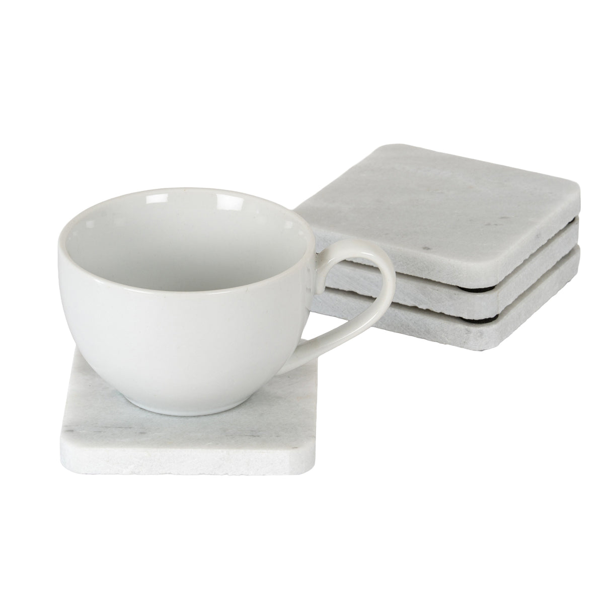 Set of Four Square Marble Coasters by Hill Interiors - image 2