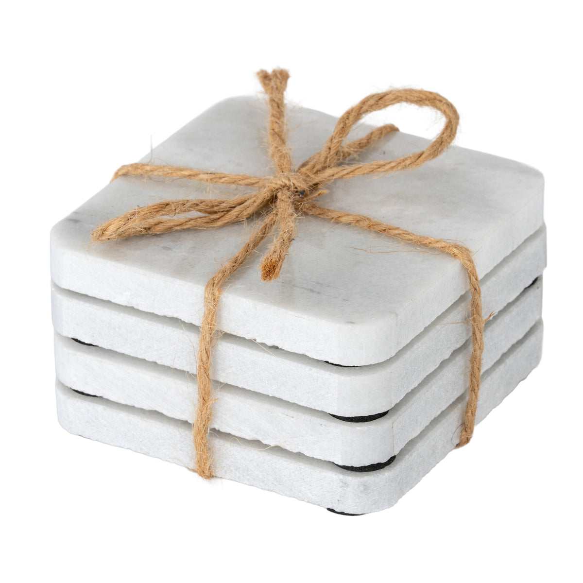 Set of Four Square Marble Coasters by Hill Interiors
