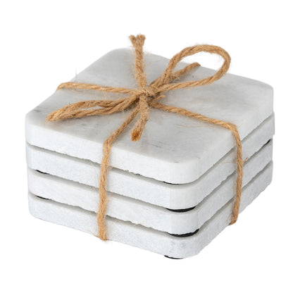 Set of Four Square Marble Coasters by Hill Interiors