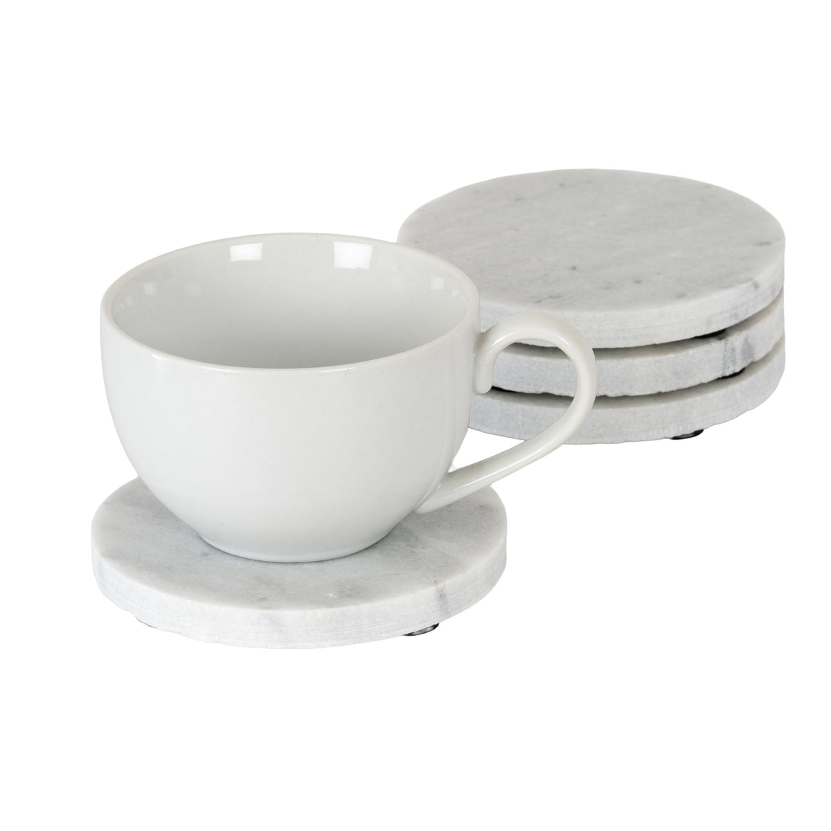 Set of Four Round Marble Coasters by Hill Interiors - image 2