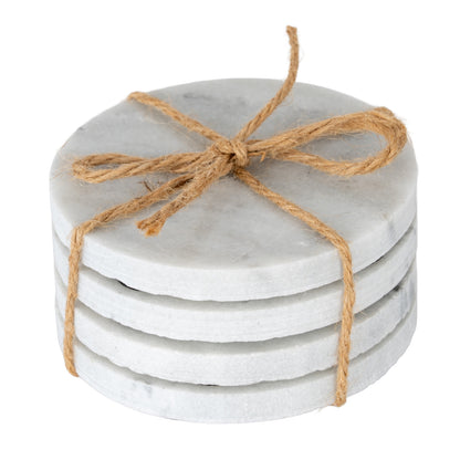 Set of Four Round Marble Coasters by Hill Interiors