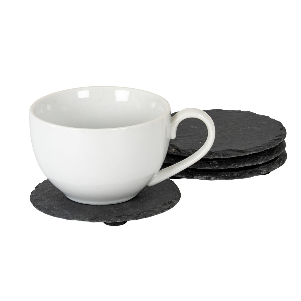 Set of Four Round Slate Coasters by Hill Interiors - image 2