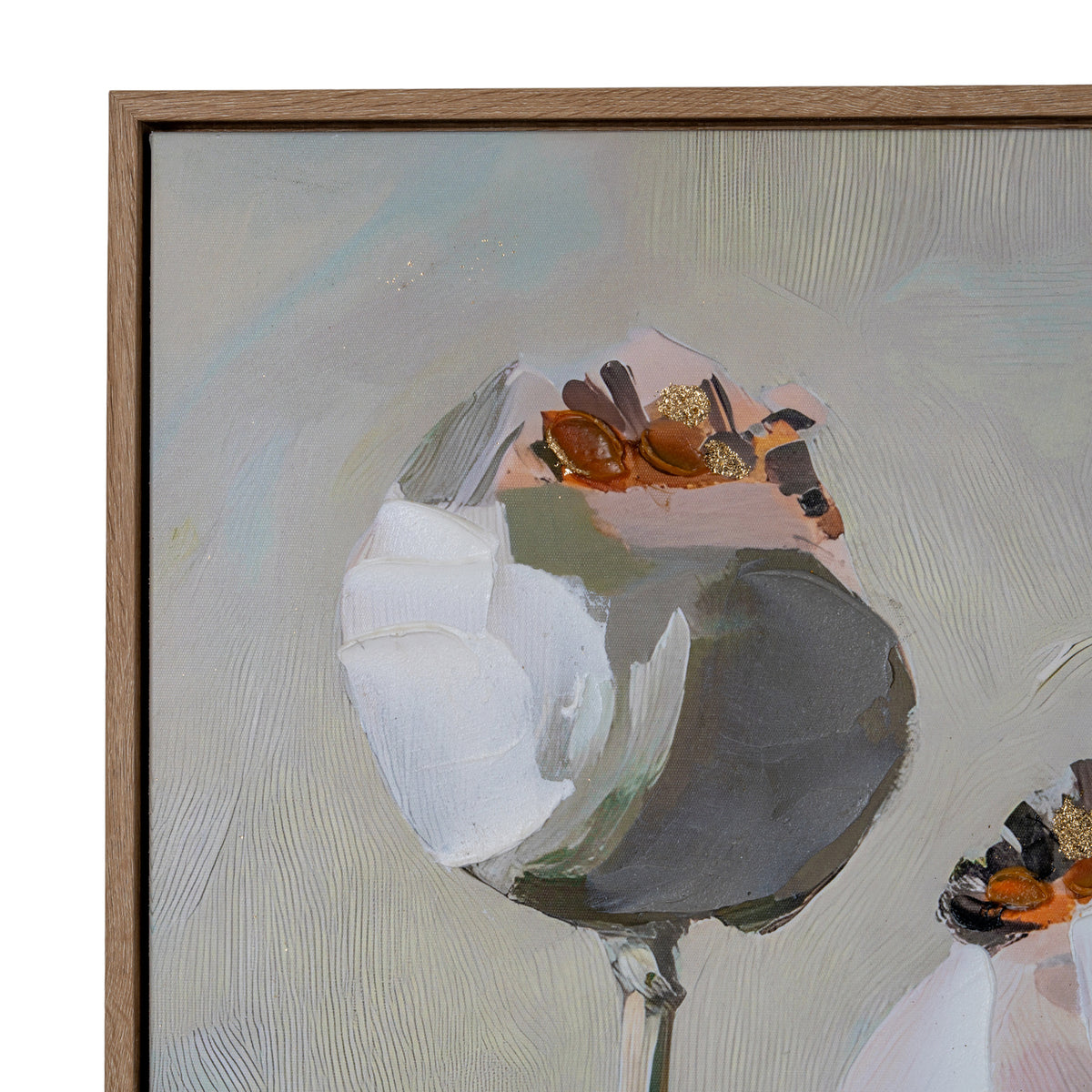 Poppy Heads Hand Painted Canvas in Frame by Hill Interiors - image 3