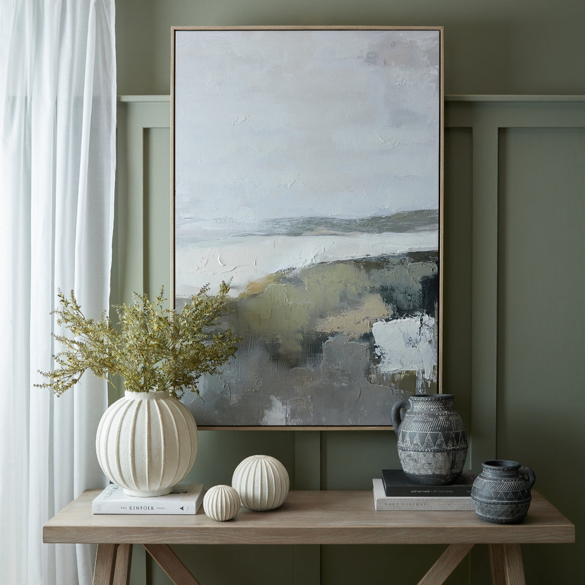 Hillside View Hand Painted Canvas in Frame by SEDERVA