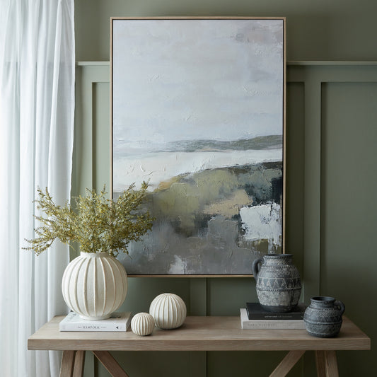 Hillside View Hand Painted Canvas in Frame by Hill Interiors