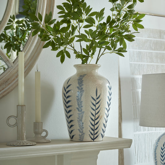 Classic Blue Flora Juniper Vase by Hill Interiors