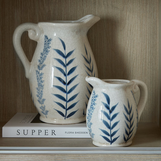 Small Blue Flora Olpe Jug Vase by Hill Interiors