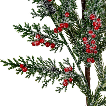 Frosted Pine Branch Spray With Winter Berries by Hill Interiors - image 2