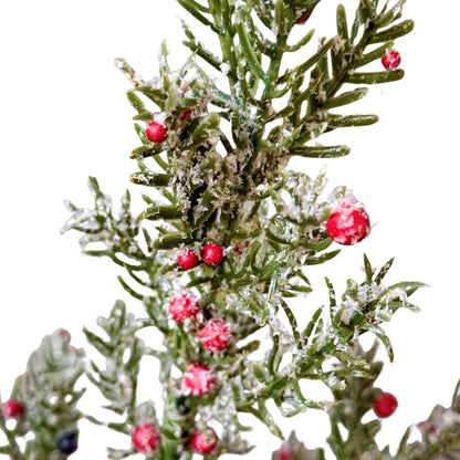 Medium Frosted Winter Berry Tree On Wooden Block by Hill Interiors - image 2
