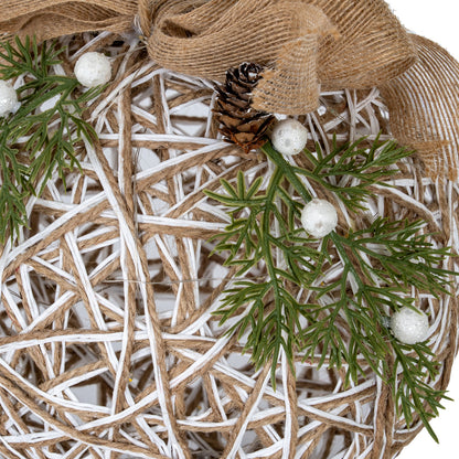 Large LED White Rattan Bauble With Branches And Ribbon by Hill Interiors - image 2