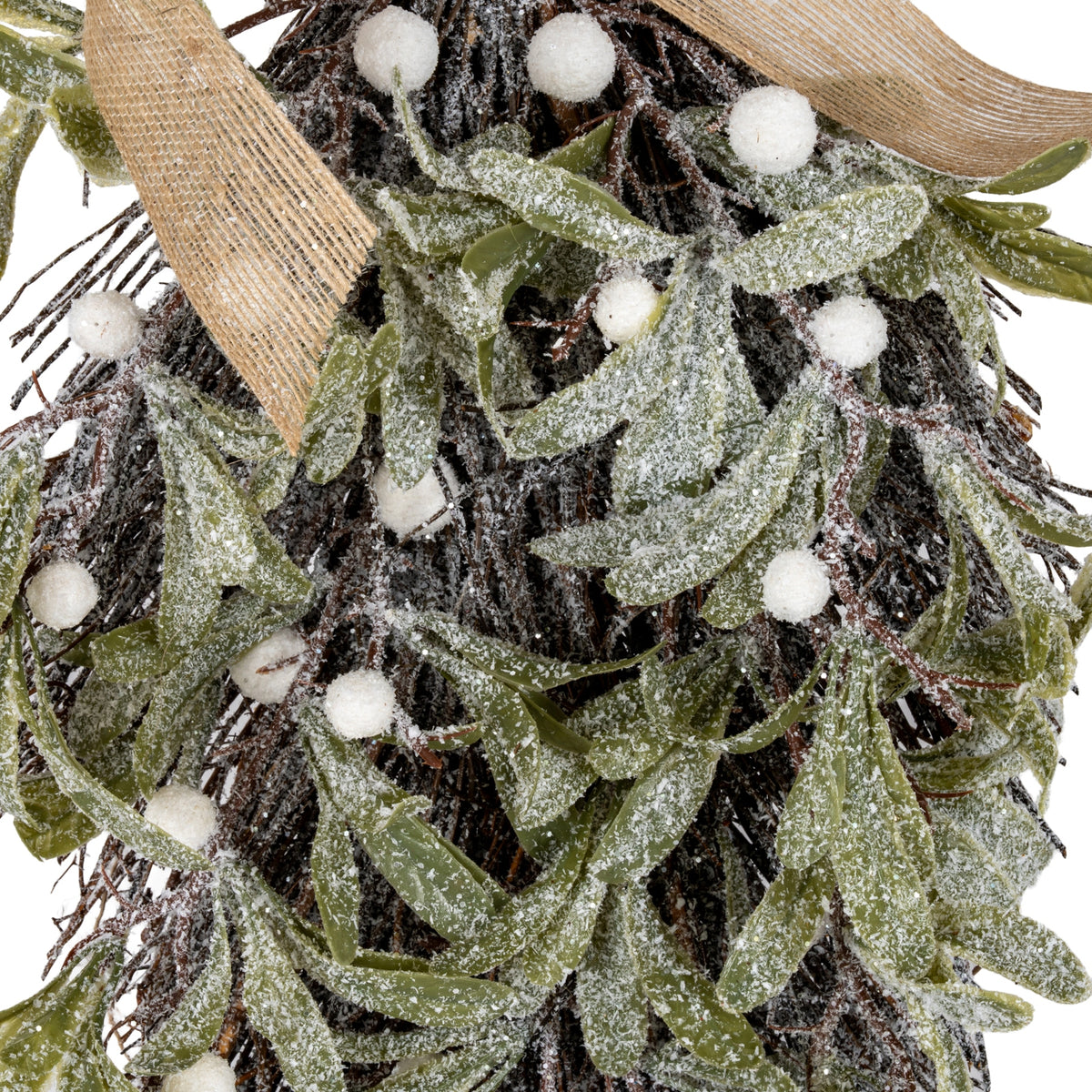Frosted Mistletoe And Pine Swag With Ribbon by Hill Interiors - image 2
