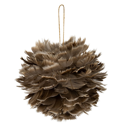 Large Fawn Feather Ball Decoration by SEDERVA
