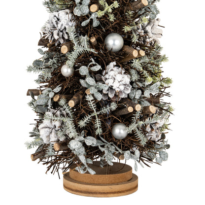 Large Frosted Forest Tree With Pinecones And Pearls by Hill Interiors - image 2