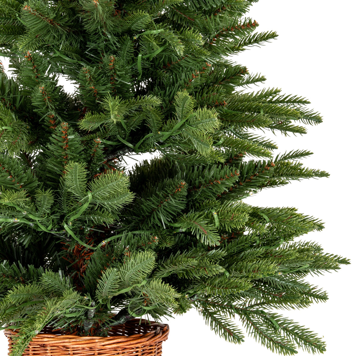 Norway Fir Pre-Lit LLED 300L Fir Tree In Rattan Pot by Hill Interiors - image 2