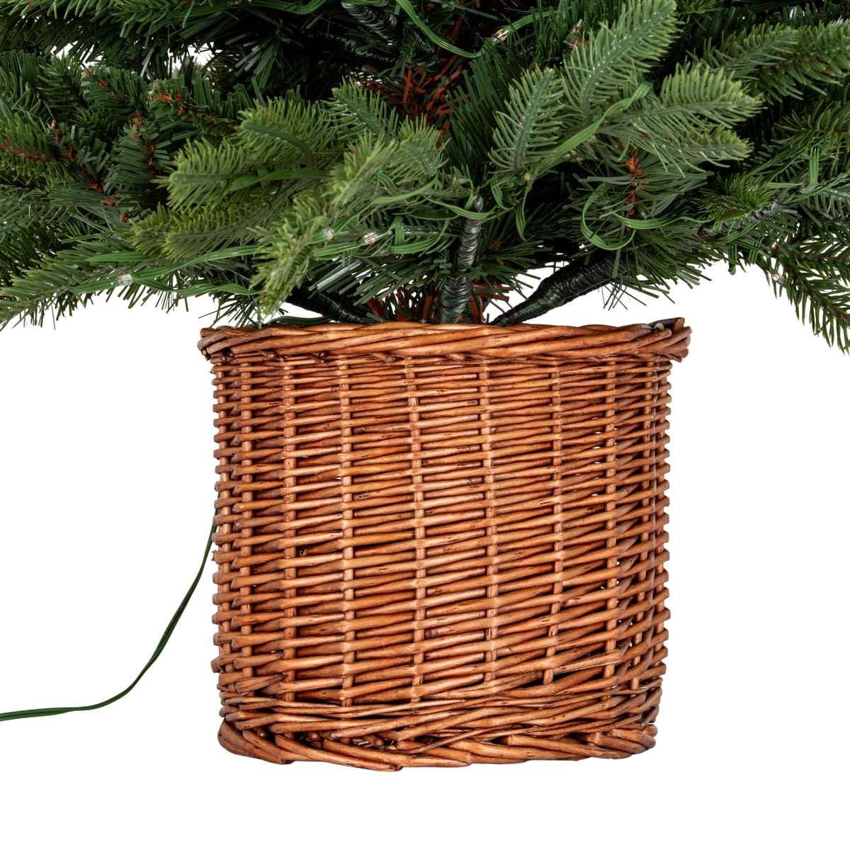 Norway Fir Pre-Lit LLED 300L Fir Tree In Rattan Pot by Hill Interiors - image 3