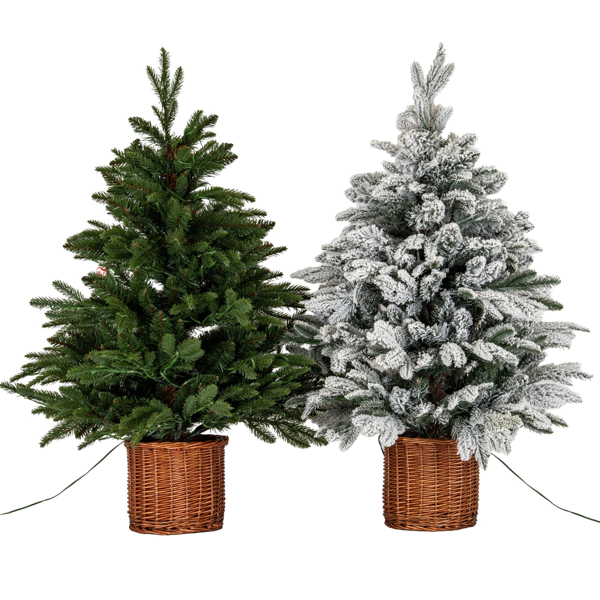 Snowy Norway Fir Pre-Lit Led 300L Fir Tree In Rattan Pot by Hill Interiors - image 5