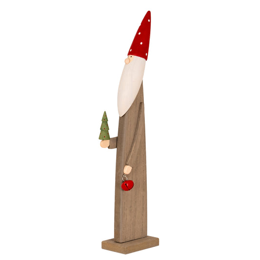 Wooden Festive Elf with Tree and Bell by Hill Interiors