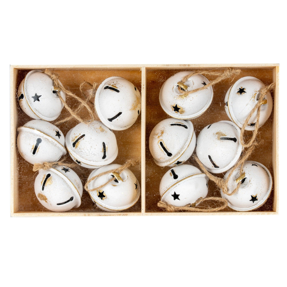 Twelve Metal Nordic Bells in Wooden Box by Hill Interiors - image 3